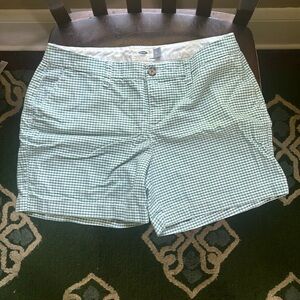 100% cotton green gingham old navy shorts